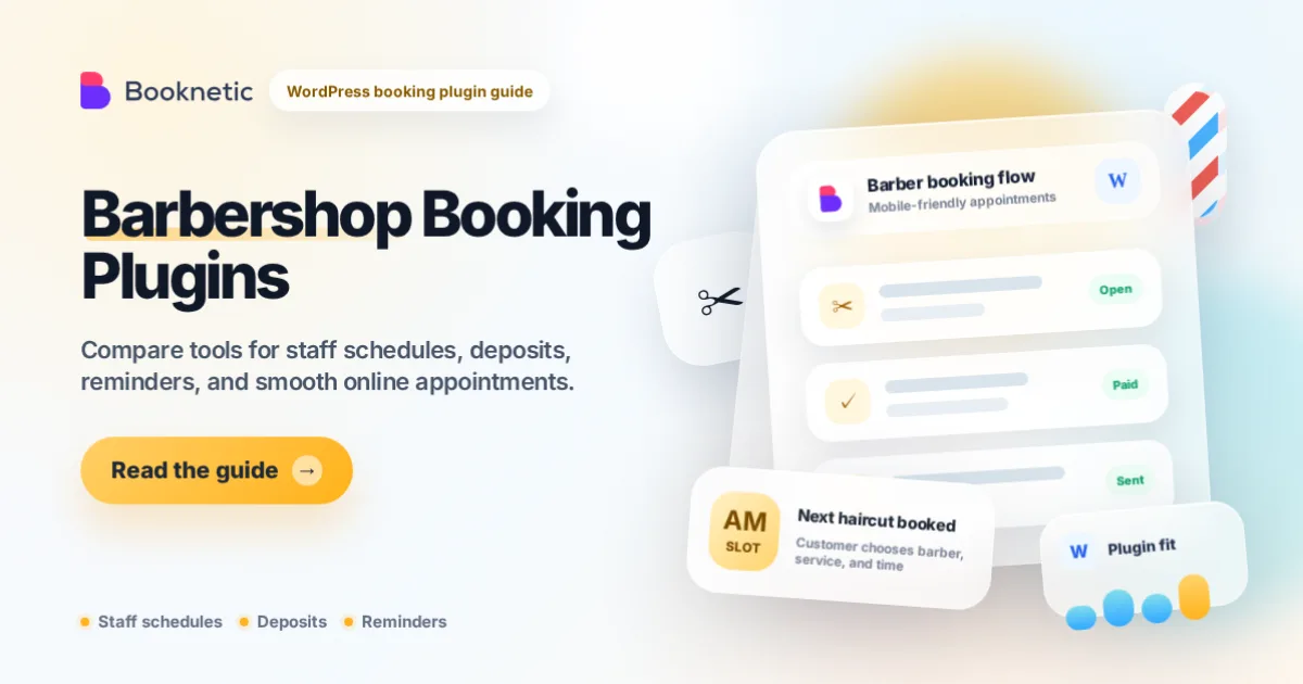 Die 7 besten WordPress-Buchungs-Plugins für Barbershops 2026