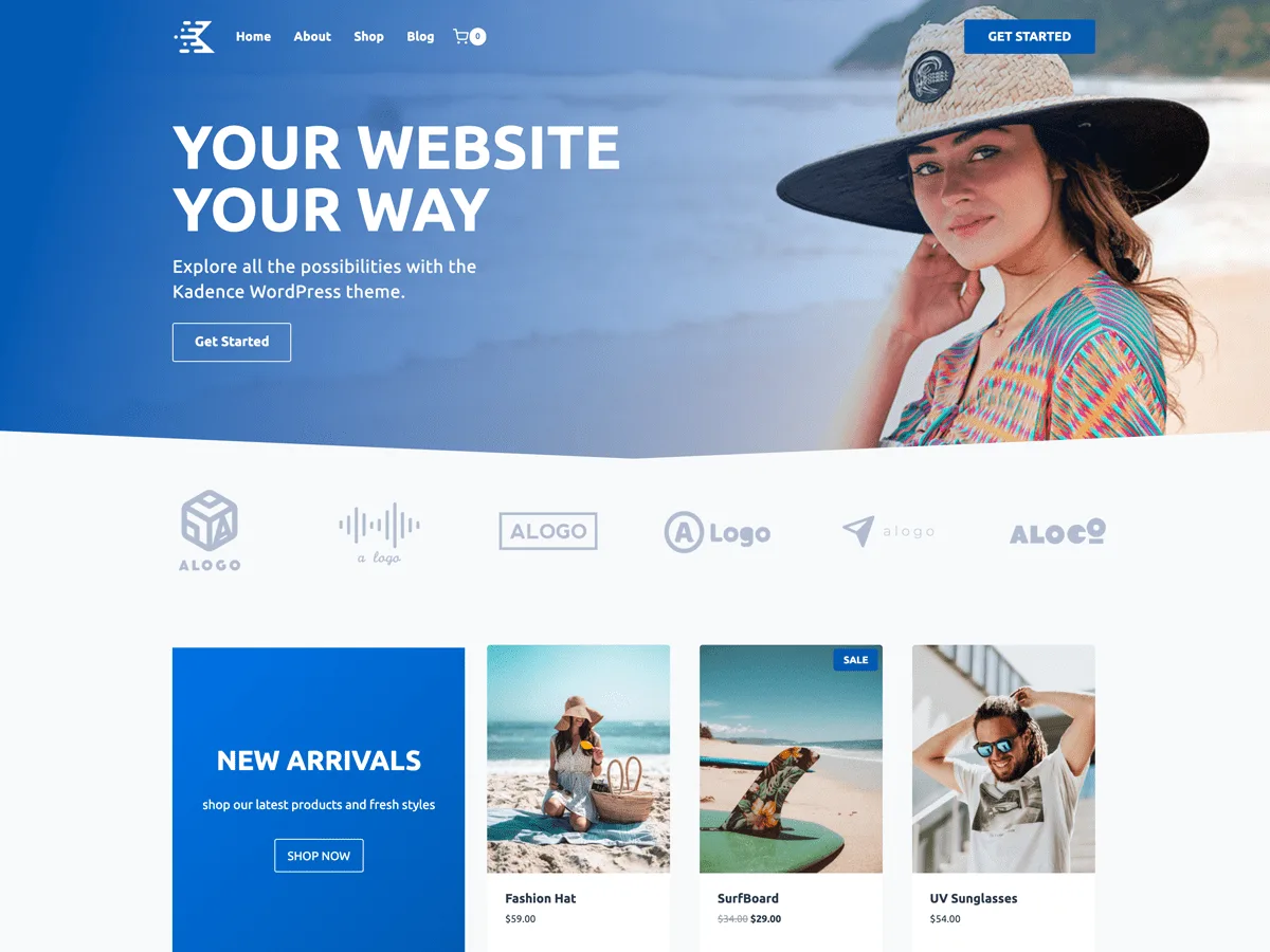 Kadence WordPress theme preview