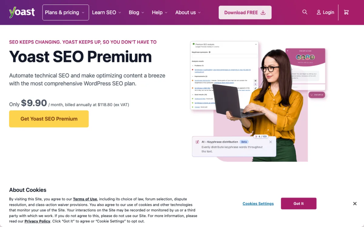 Yoast SEO plugin page