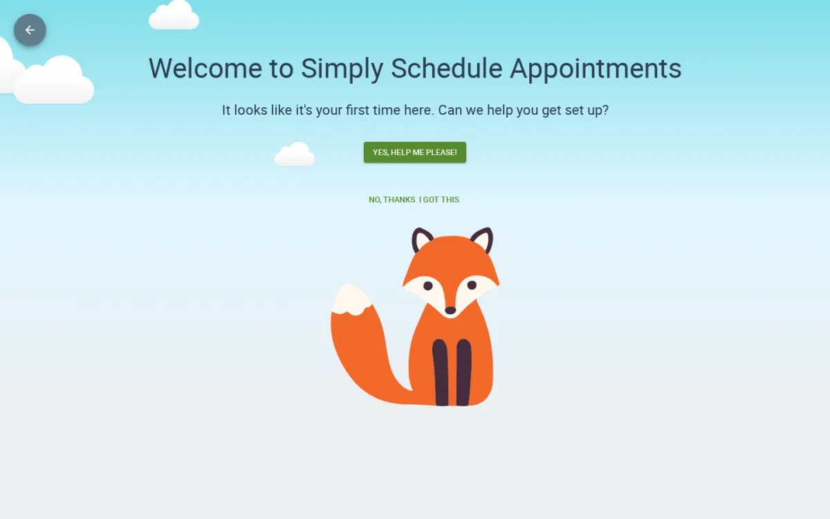 Simply Schedule Appointments booking setup screen