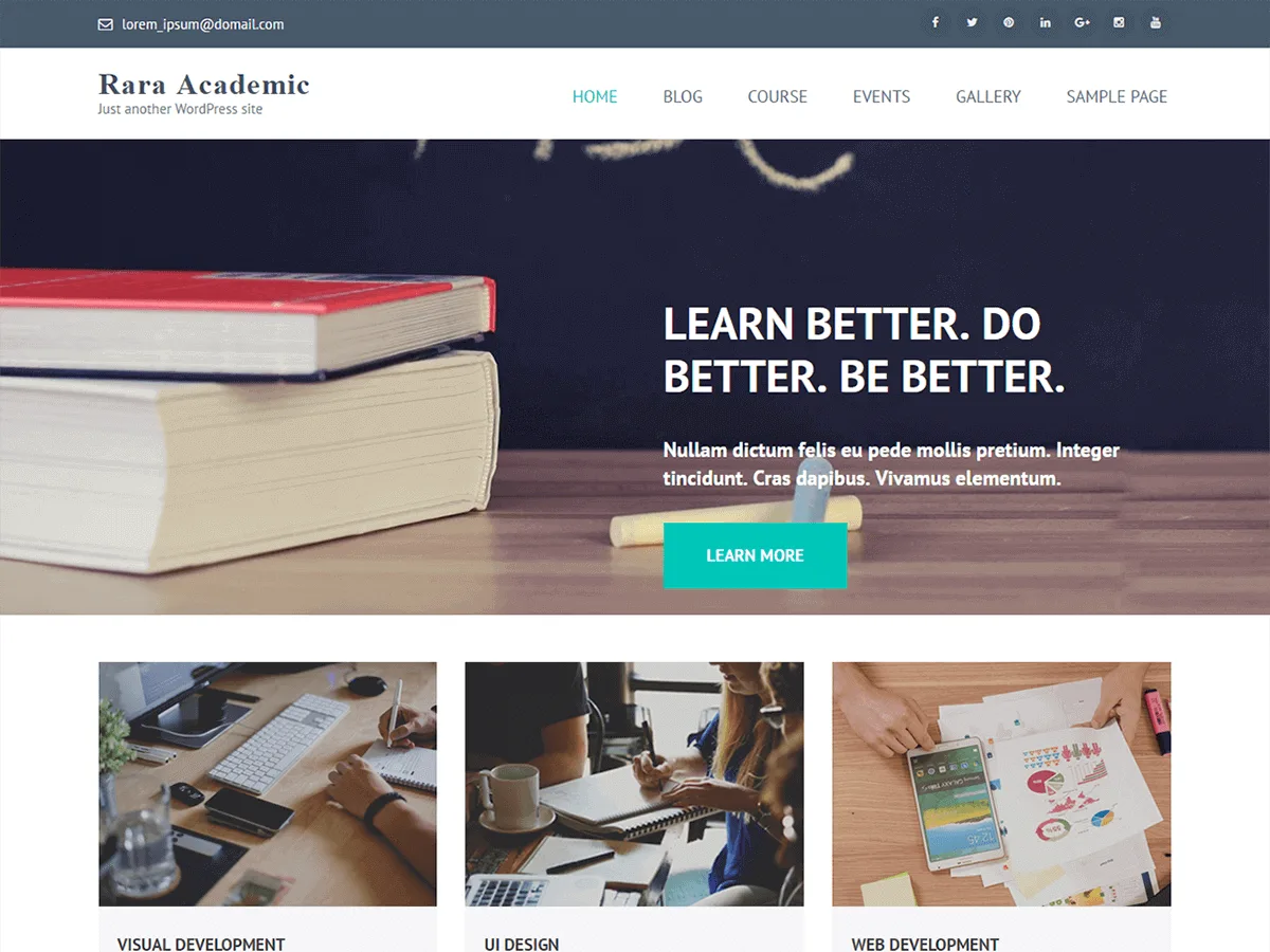 Rara Academic WordPress theme preview