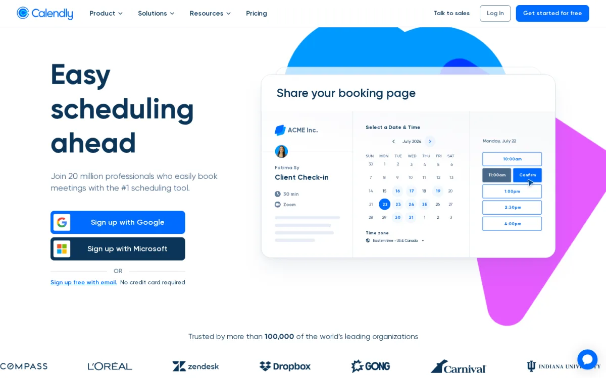 Calendly SaaS scheduling tool homepage