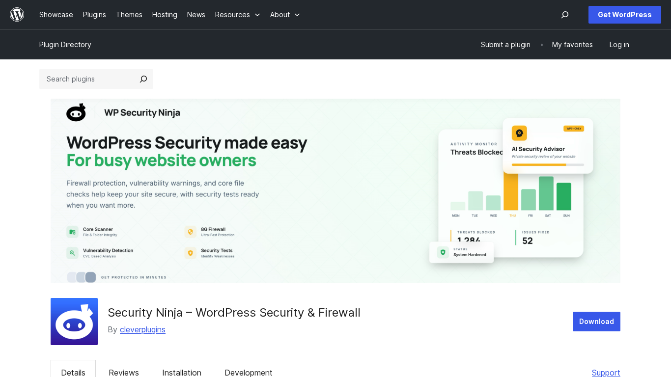 Captura del sitio web de Security Ninja