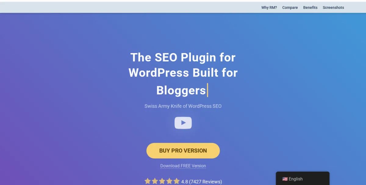 Rank Math SEO Optimierungsoberfläche für WordPress