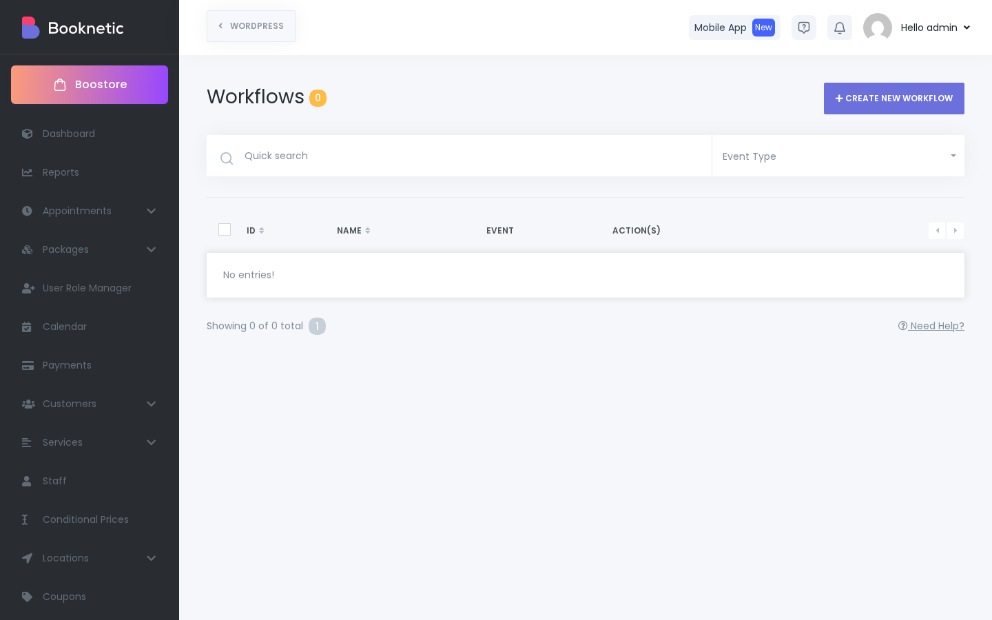 Booknetic Workflow module with default automation recipes