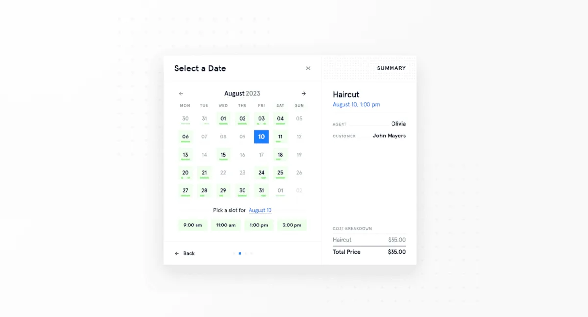 LatePoint appointment booking dashboard screenshot