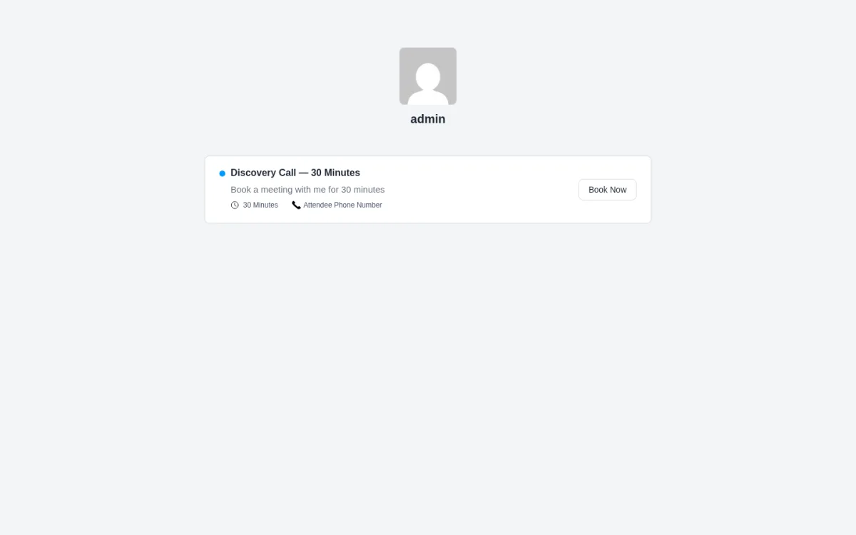 Página pública de reserva de FluentBooking para consultoría