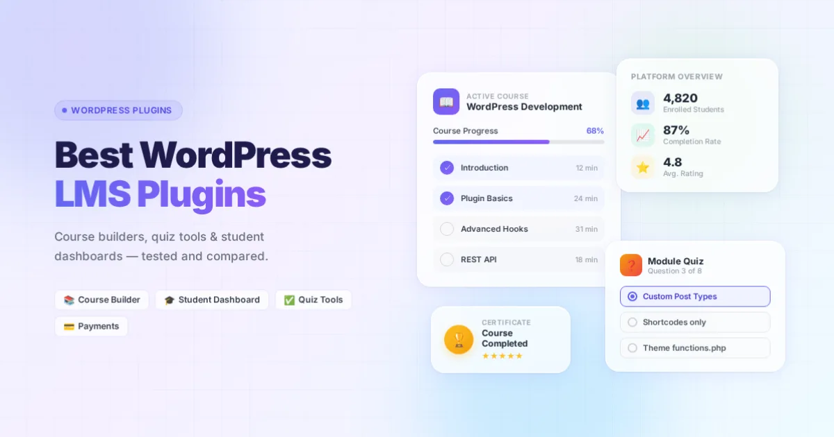 6 Best WordPress LMS Plugins Reviewed and Compared for 2026