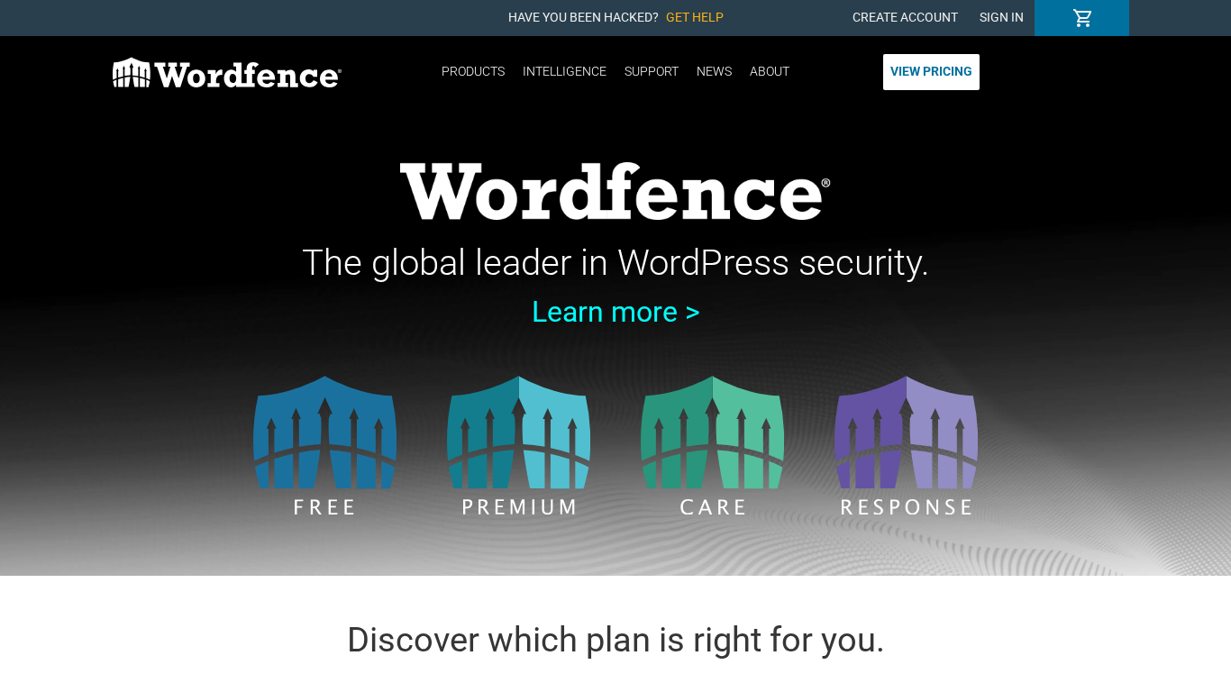 Captura del sitio web de Wordfence