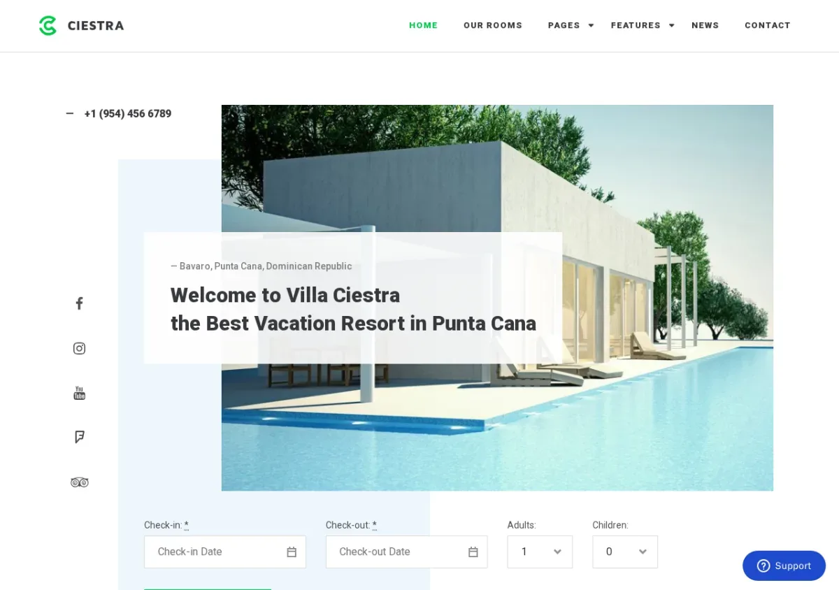 MotoPress Hotel Booking plugin front-end hotel availability search form