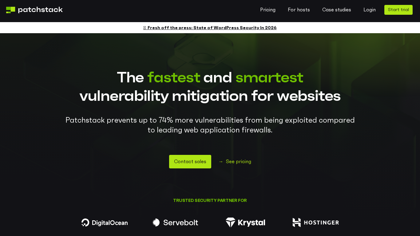 Captura del sitio web de Patchstack