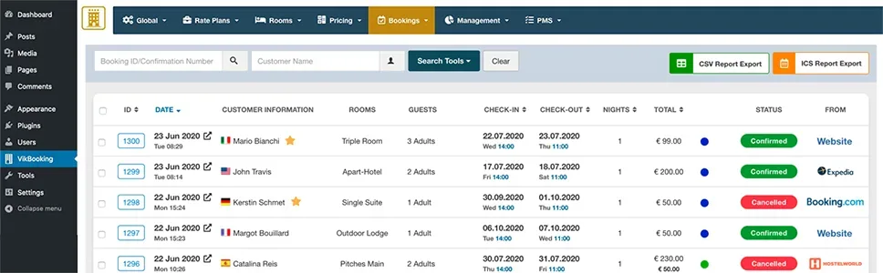 VikBooking WordPress hotel and vacation rental booking plugin