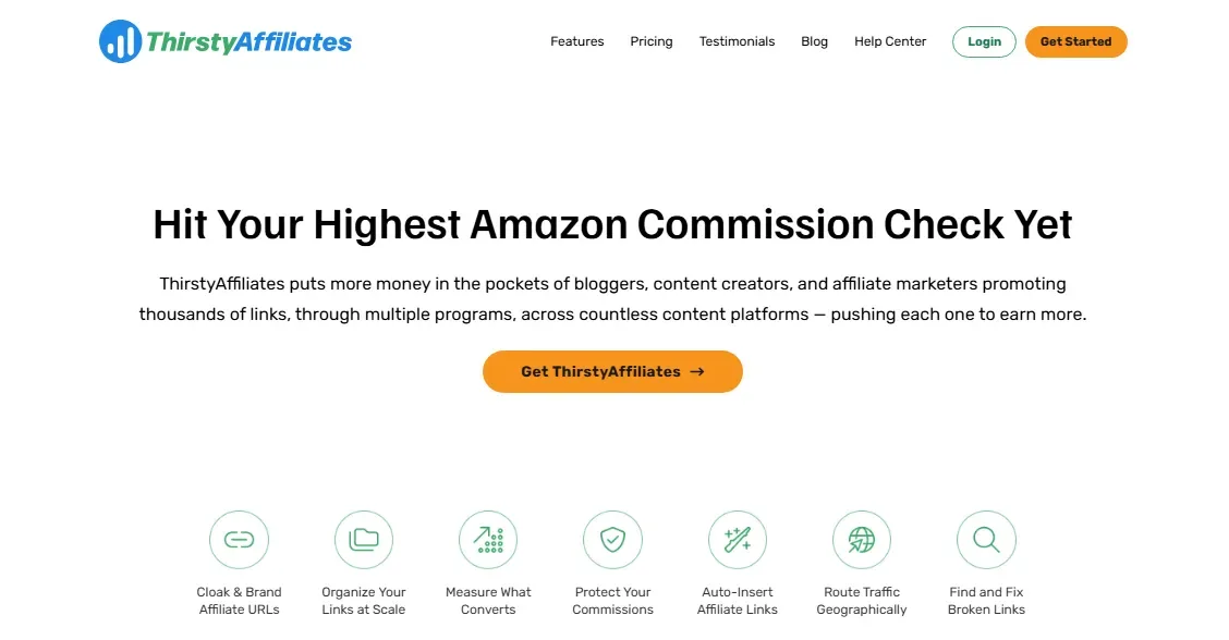 ThirstyAffiliates WordPress plugin homepage