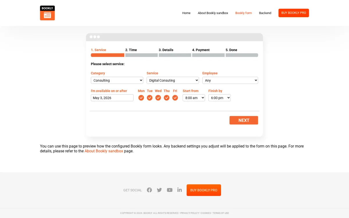 Formulario de reserva de Bookly Pro para citas dentales