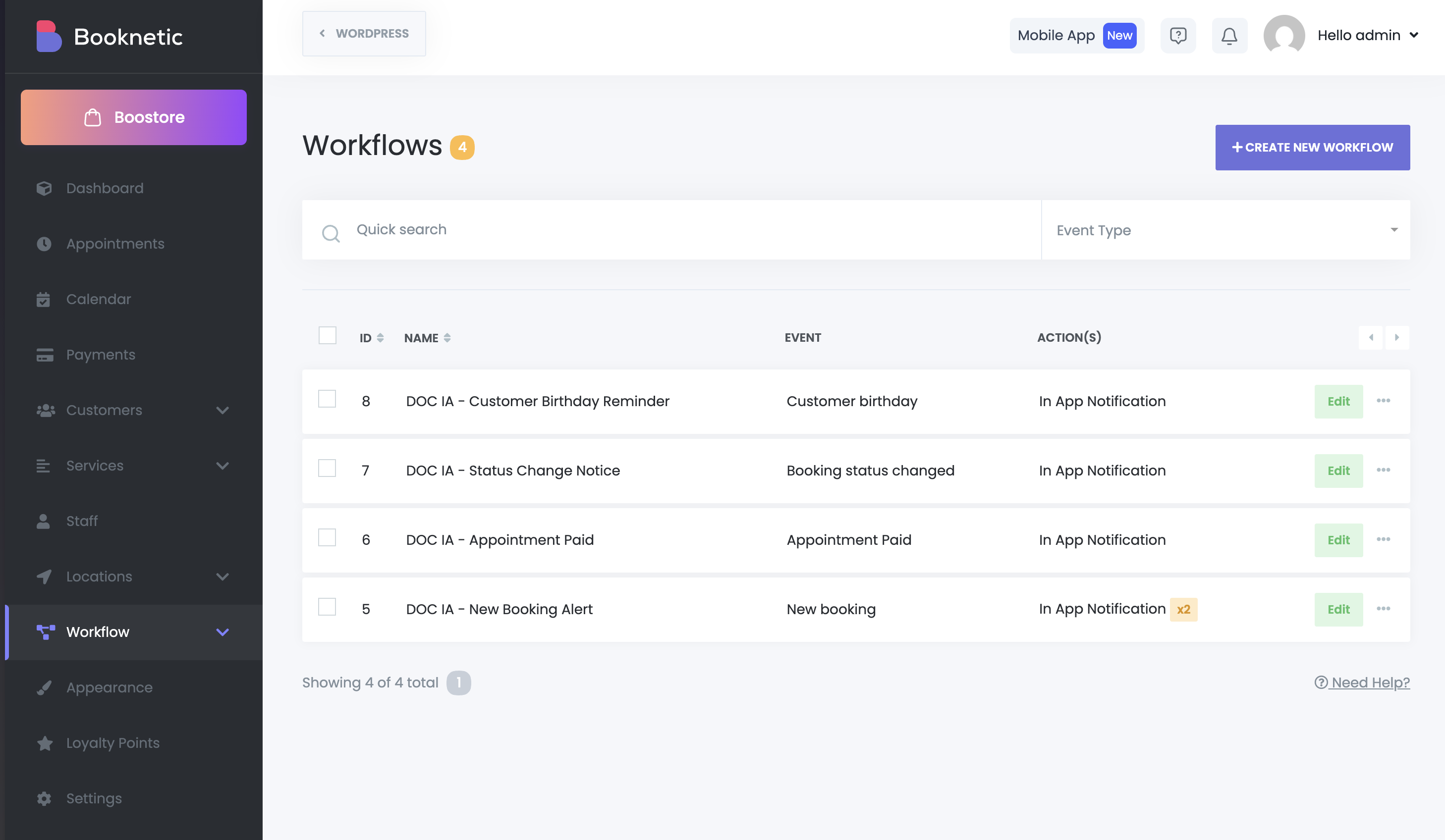 Booknetic > Documentation > In‑App Notifications in Booknetic